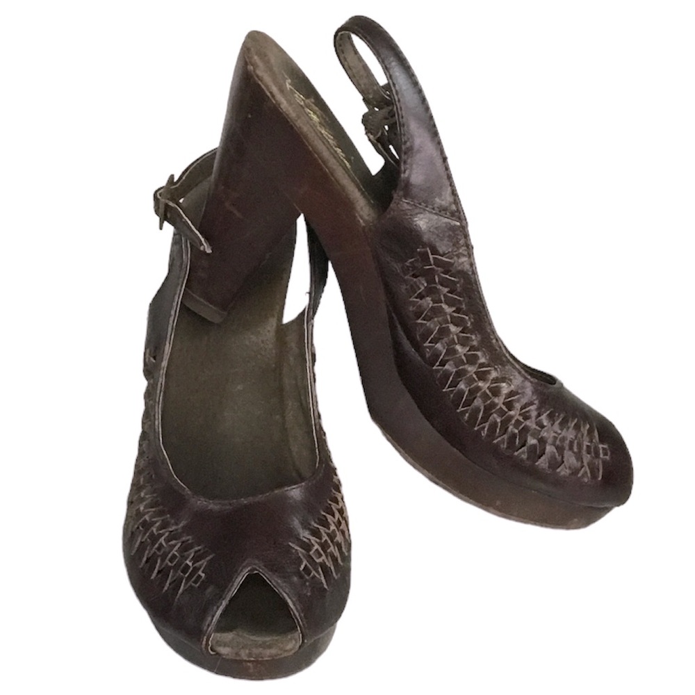 Very Volatile brown slingback heels